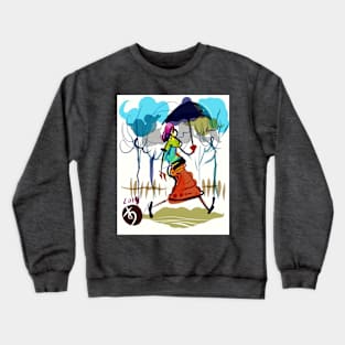 walking Olive Crewneck Sweatshirt